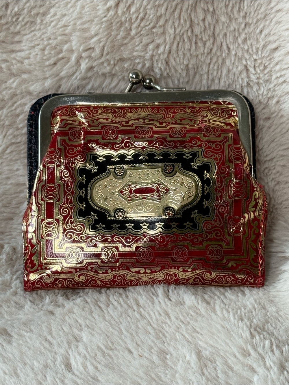 Vintage Florentine Leather Coin Purse Gold Gilt Wallet Made In Italy 1970s - Picture 2 of 8